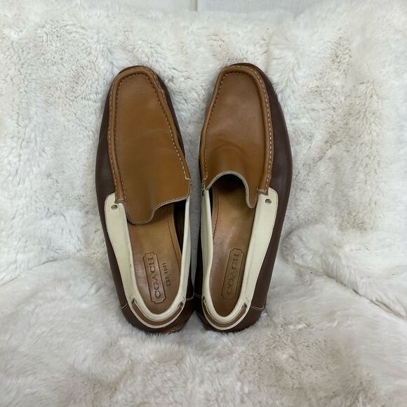 Coach  Coach Vintage Tri colors Brown and Leather Slip-On Italian Loafers Moccasins 10
